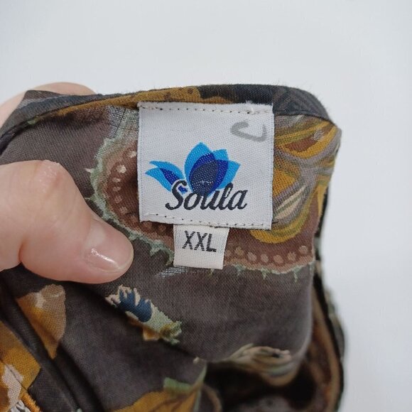 Soula Floral Paisley Embroidered Beaded Embellished Tunic Top Women's Artsy - Picture 7 of 10